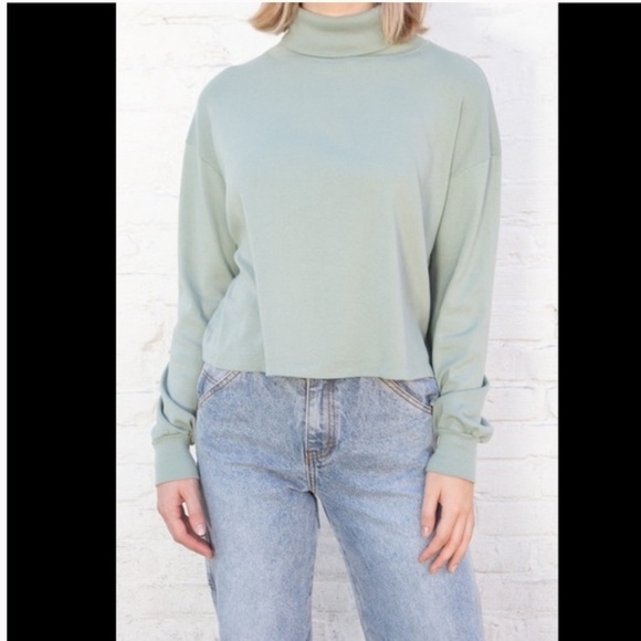 Brandy Melville green Angela turtleneck top - Picture 1 of 7